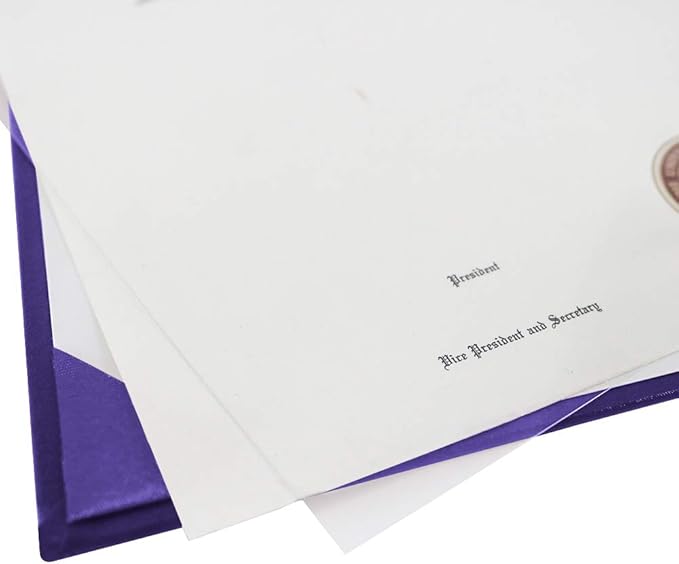 GraduationMall 8.5"x11" Smooth Padded Diploma Cover Certificate Holder Purple - Image 5