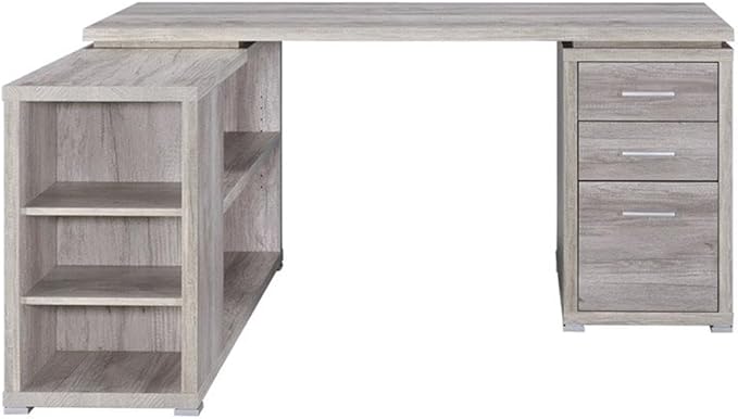 Pemberly Row L Shape Corner Storage Desk in Grey Driftwood, Letter/Legal File - Image 4