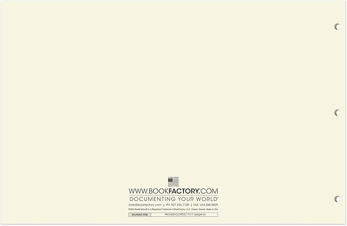 BookFactory Ledger Pad/Large 5 Column Accounting Ledger Columnar Pads - Image 3