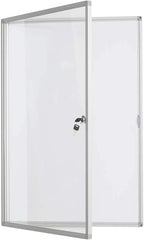 BIBOC 36x24 Inches Lockable Bulletin Boards White Board Frame Enclosed Display by BIBOCOFFIC