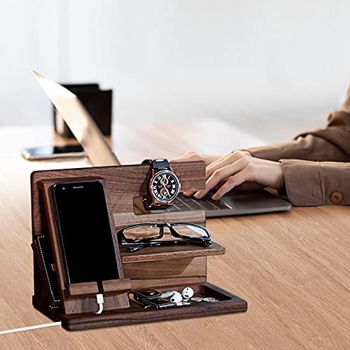 Gifts for Men Bedside Organiser Wood Phone Docking Station Dad Birthday Gifts - Image 5