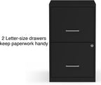 staples 2-drawer vertical file cabinet, letter size, lockable, side view