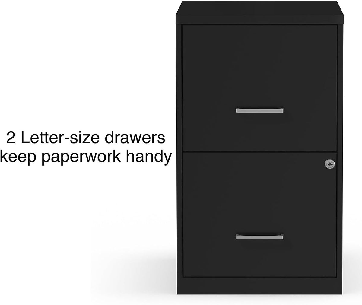 staples 2-drawer vertical file cabinet, letter size, lockable, side view