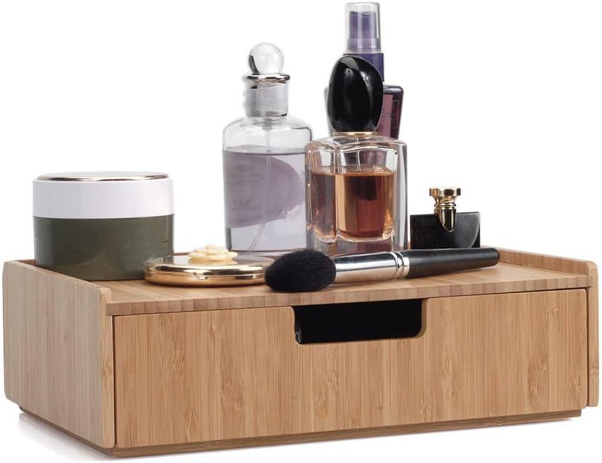 MobileVision Bamboo Makeup Drawer Organizer, Cosmetics Storage Box, Break Res...