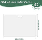 NIUBIER Storage Bin Labels, 42 Pack 4x6 Index Card Holder, Removable Tote - Image 2