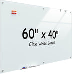 MaxGear Glass Whiteboard Wall Mounted, Frameless Magnetic Dry Erase Board by MaxGear