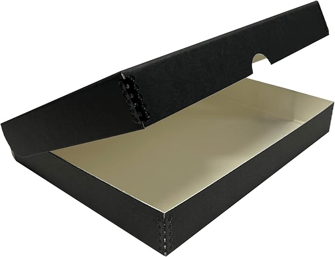 Lineco Archival Folio Storage Box. Metal Edge Archival Boxboard, Clamshell Lid. by Lineco