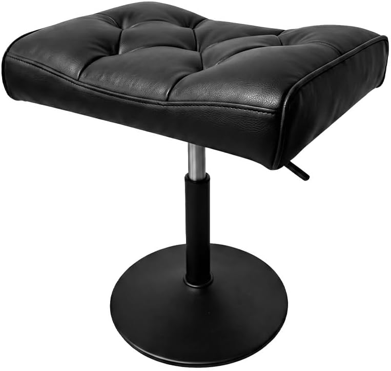 LUE BONA Adjustable Office Foot Rest Under Desk, Vanity Saddle Stool, Black