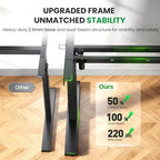 SIAGO Black 60x28 in Standing Desk, 1 Inch Thick Tabletop, Double Frame | Electric, Holds 220lbs, Sit Stand, 3 Memory Height Adjustment, Extra Deep Table Top, Black Frame