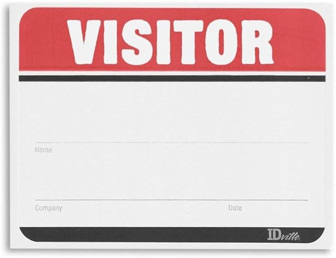 Visitor Name Badge Stickers by IDCardPros