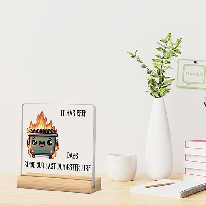 Funny Dumpster Fire Office Desk Decor, Dumpster Fire Desk Accessories Gifts - Image 5