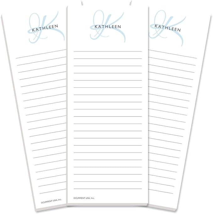 Current Initial Personalized Lined Notepad Set – Set of 3, 50-Sheet Pads by Current