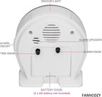FAMICOZY 4.5" No Ticking Analog Alarm Clock, Silent Readable - Image 6