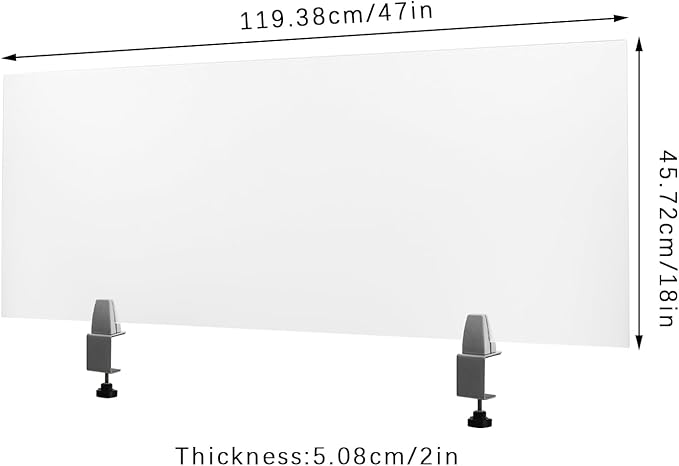 Acrylic Free Standing Privacy Screen, Privacy Desk Panel Protective - Image 2