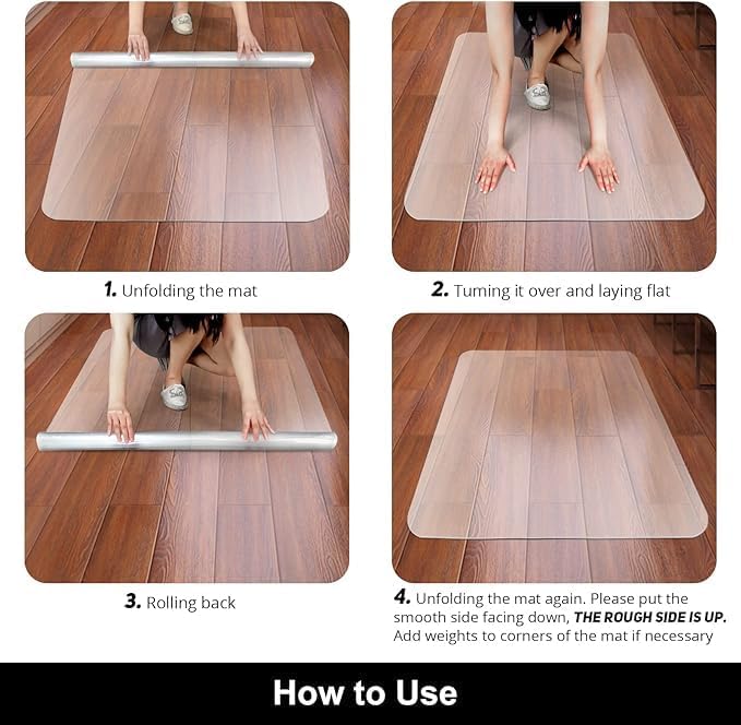 Kuyal Office Chair Mat for Hardwood Floor, Easy Glide, Floor-Protector - Image 6