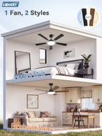 lediary 52 inch ceiling fans with lights dc, package contents