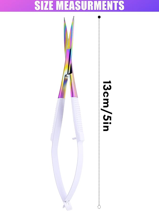 Cross Edge Spring Scissors 5 Inch straight Stainless-Steel Precision Eyebrow & - Image 4