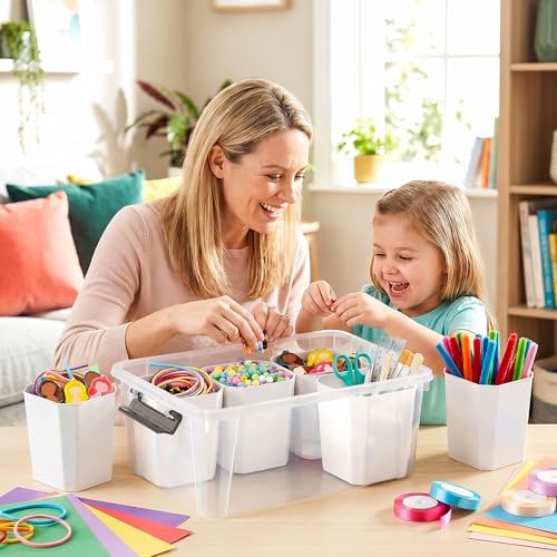 citylife 17qt craft organizers and storage bins with shown in use