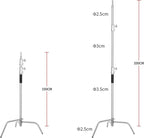 Soonpho 2 Packs Heavy Duty C-Stand Kit, Stainless Steel Photography Light Stand - Image 6
