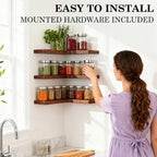 floating corner shelves, wall shelf set of 3, package contents