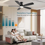 jsaitee ceiling fans with lights, 52 inch low showing dimensions