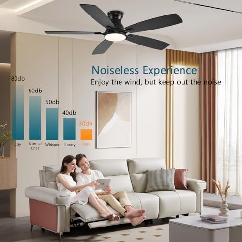 jsaitee ceiling fans with lights, 52 inch low showing dimensions