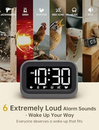 acedeck super loud alarm clock: 115db wake-up power, front angle view