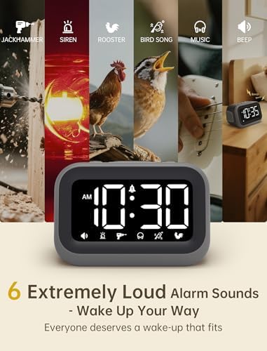 acedeck super loud alarm clock: 115db wake-up power, front angle view