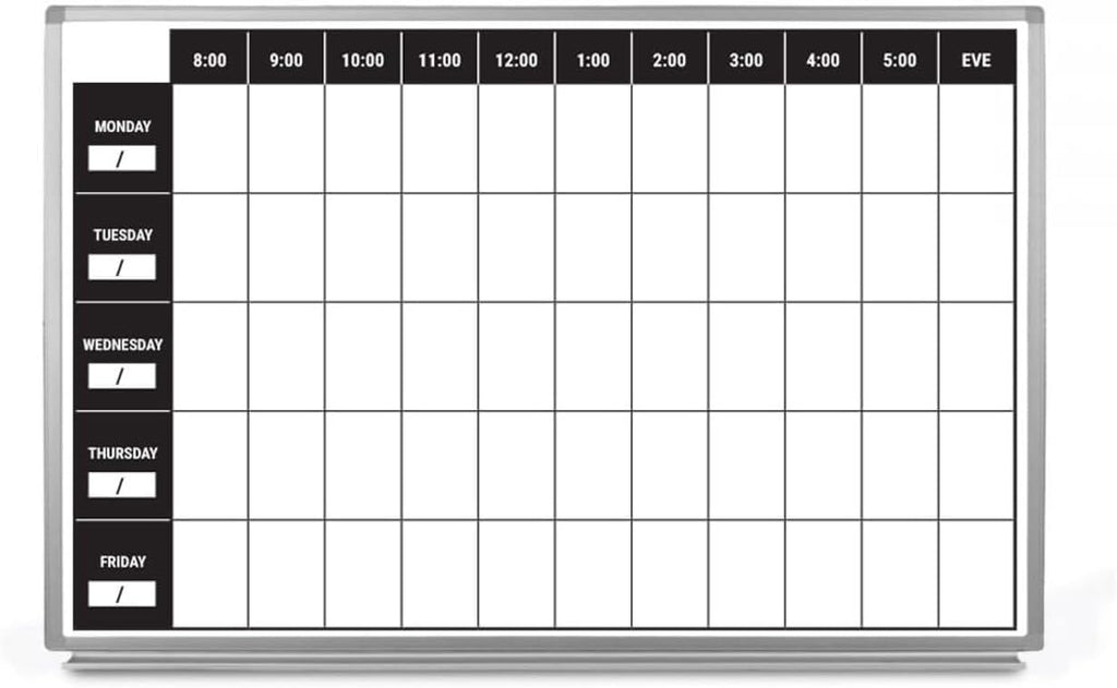 Work Week Dry-Erase Scheduling Whiteboard 36" x 24"