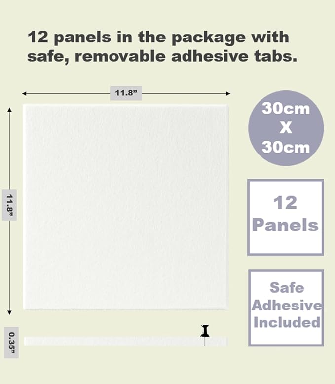 White Cork Board Tiles | Large Cork Board Alternative | Felt Wall Tiles | - Image 3
