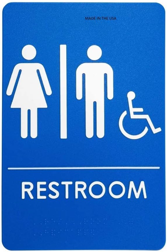 USA Made - Men's and Women's Restroom Signs ADA-Compliant Bathroom Door Signs by RockRidge