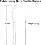 Dealusy 300 Count Extra Heavy Duty Clear Plastic Knives Disposable, Heat - Image 2