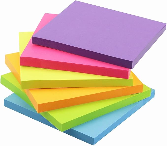 Early Buy Sticky Notes 6 Bright Color 6 Pads Self-Stick Notes 4 in x 4 in - Image 4