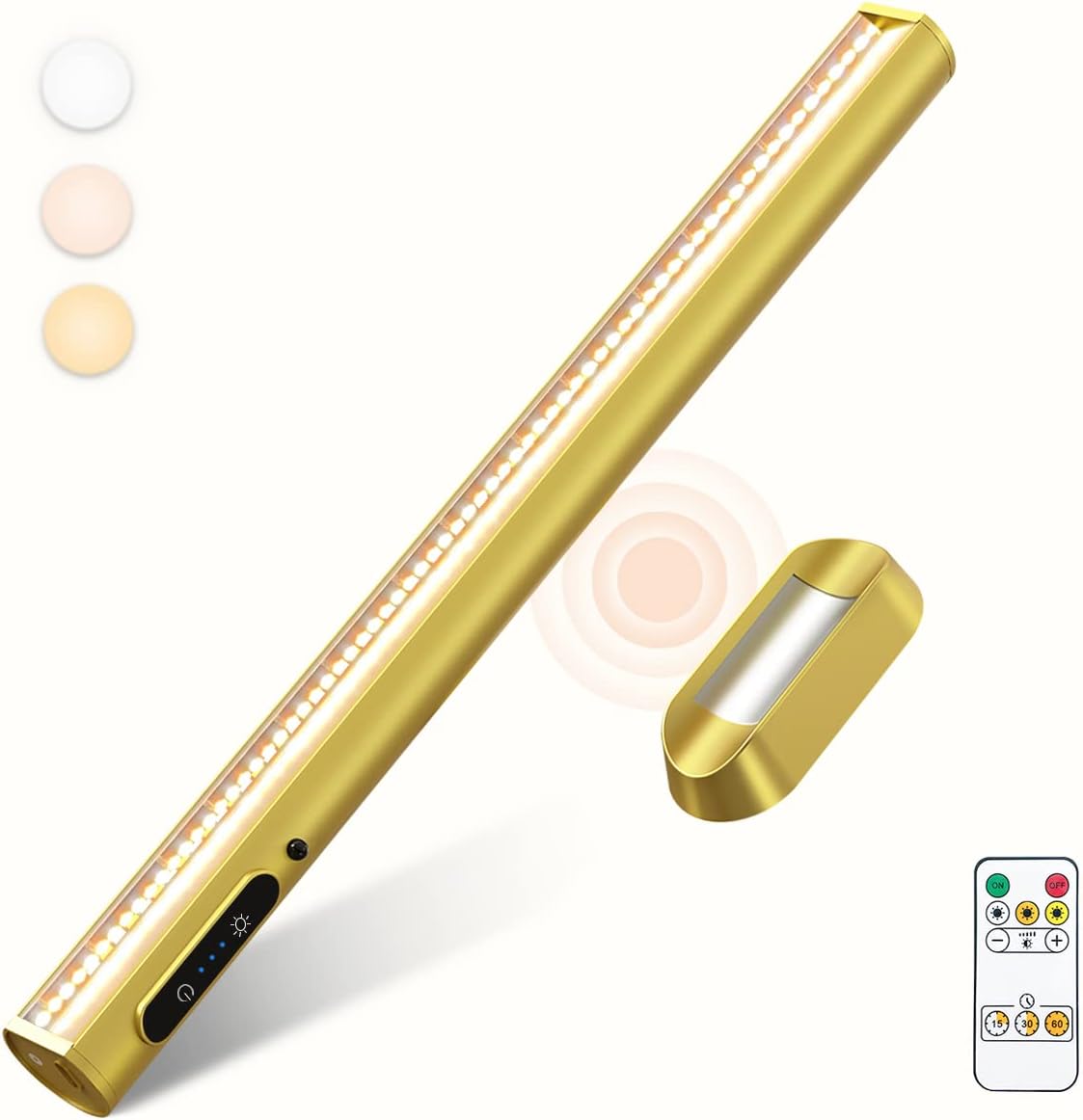 Rechargeable Magnetic LED Light Bar, 4000mAh Wireless Closet Light