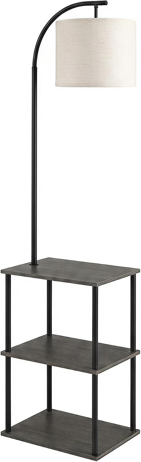 PARTPHONER Floor Lamp with Table, Night Stand with Lamp, Narrow Side Table wi...