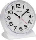 FAMICOZY 4.5" No Ticking Analog Alarm Clock, Silent Readable by FAMICOZY