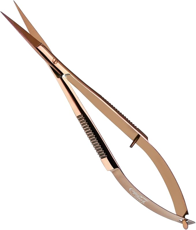 Cross Edge Spring Scissors 5 Inch straight Stainless Steel Precision Eyebrow & - Image 2