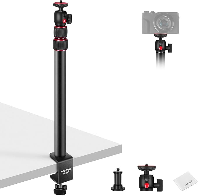 NEEWER Camera Desk Mount, Overhead Desktop Light Stand Microphone Boom Arm by Neewer