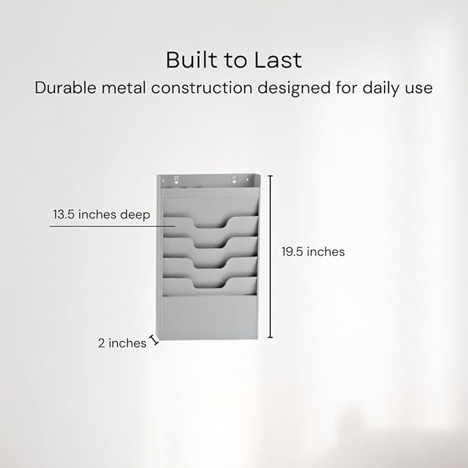 MAXXBUILD 4 Tier Wall Mounted File Organizer, Metal Task Rack - Image 3