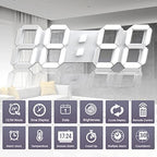 epsky 3d white digital wall clock led large shown in use