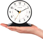 Tinload 4.5" Antique Retro Analog Alarm Clock, Small Silent Bedside Desk Clock - Image 3