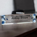 Signs ByLITA Floral Pattern Customized Nameplate | Indigo Blooms Personalized - Image 2