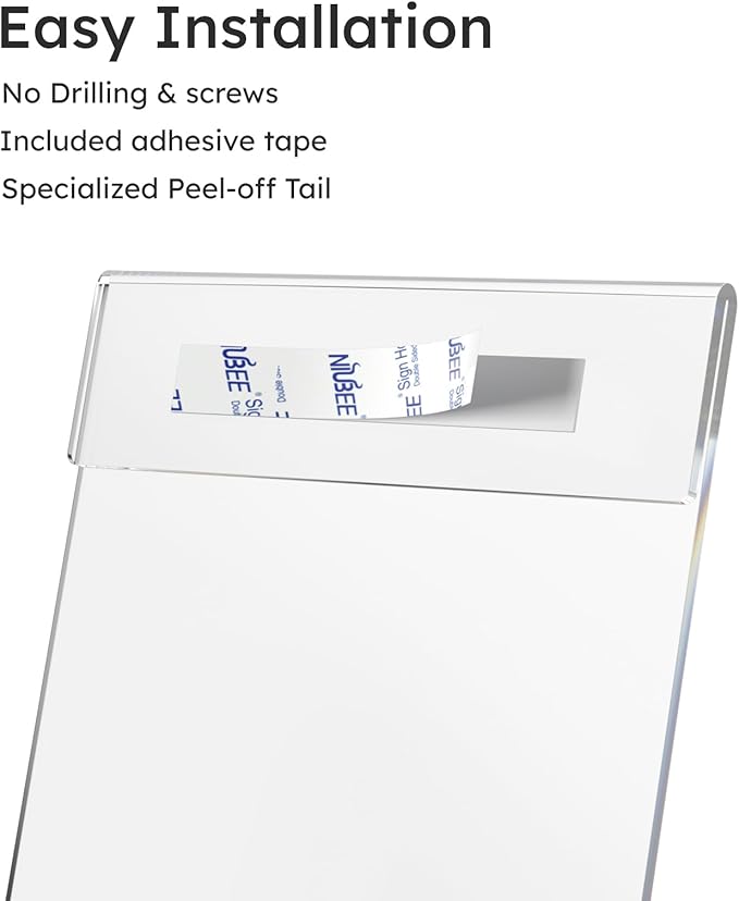 NIUBEE 8.5x11 Clear Acrylic Plexi Sign Holders - Image 2