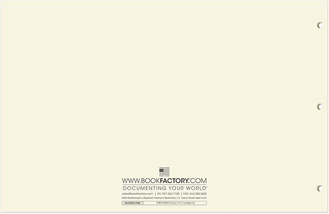BookFactory Ledger Sheets/Large 4 Column Accounting Ledger Columnar Loose Leaf - Image 3