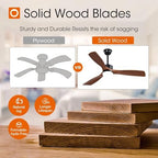 addlon 52 inch solid wood ceiling fans with, close-up detail