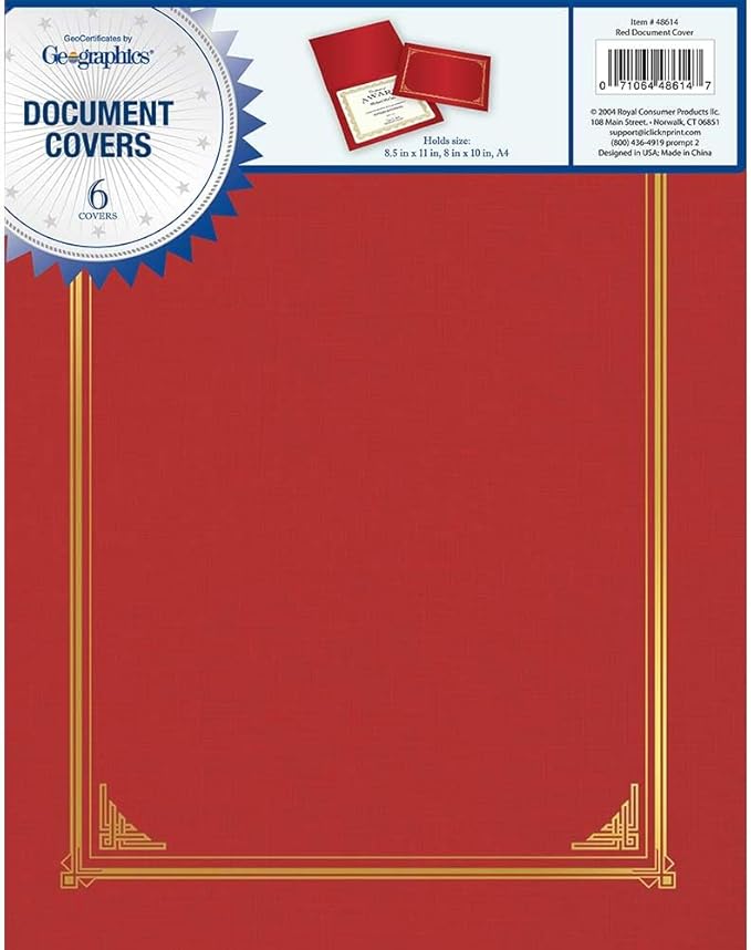 Geographics Classic Linen Red Certificate Holders - Image 5