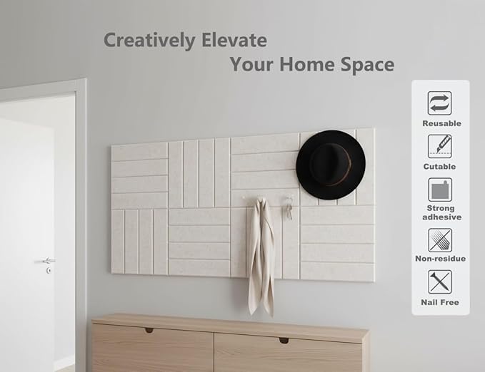 G Gamit Large Felt Wall Tiles Bulletin Board, Large Cork Board Alternative - Image 5