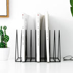 Sooyee 9 Slot Black Magazine Holder, Desktop File Sorter Organizer Triangle - Image 4