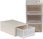 Xyskin 4-Pack 12 Quart Plastic Compact Stacking Drawer Unit, Stackable Desktop by Xyskin