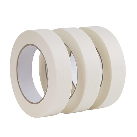 Lichamp Masking Tape 1 inch, 3 Pack General Purpose Beige White Masking Tape - Image 2